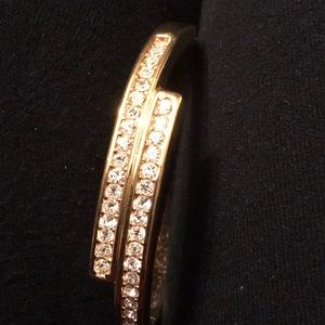 Rhinestone Goldtone Bangle